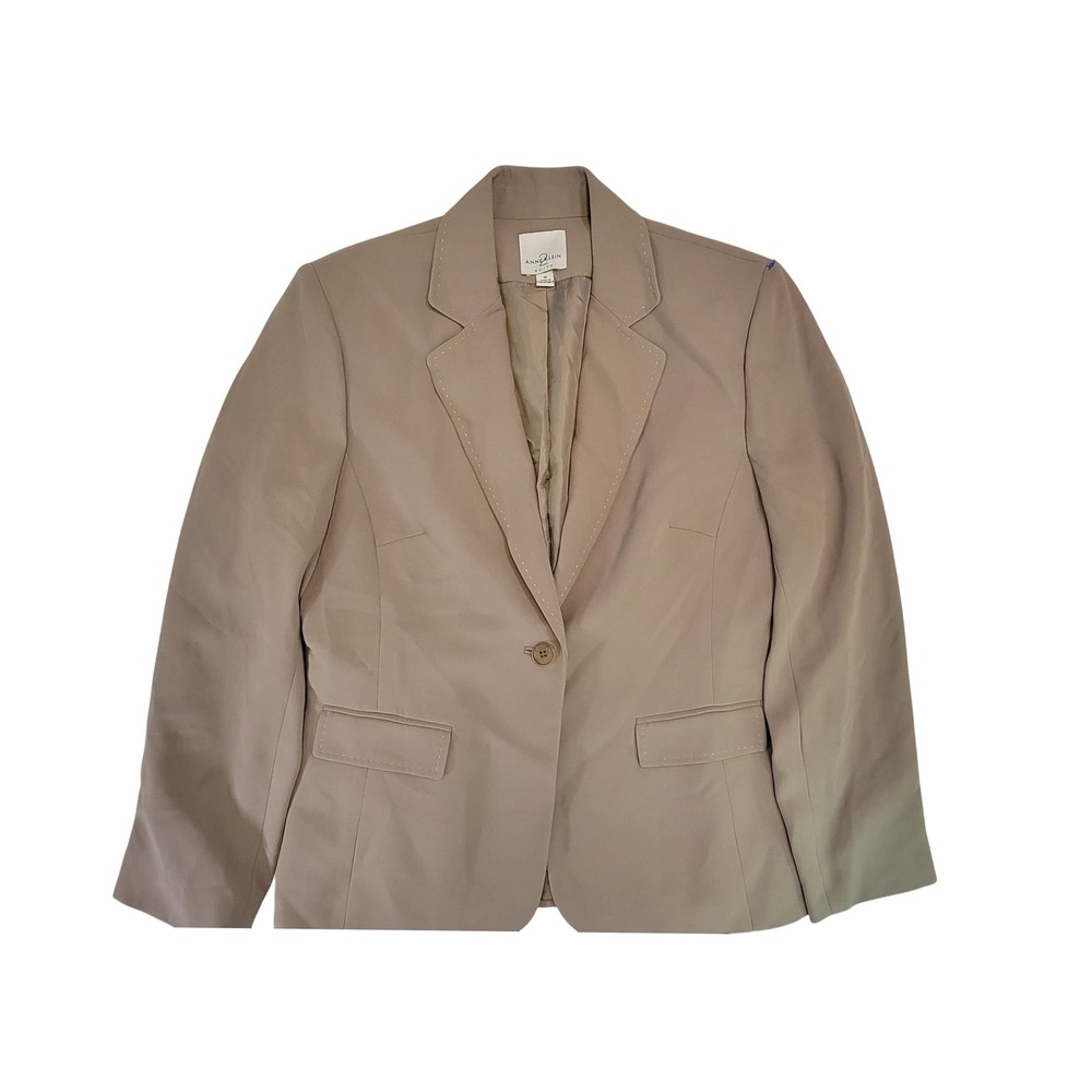 Anne Klein Suits Women's Tan Single Button Blazer Jacket‎ Size 10